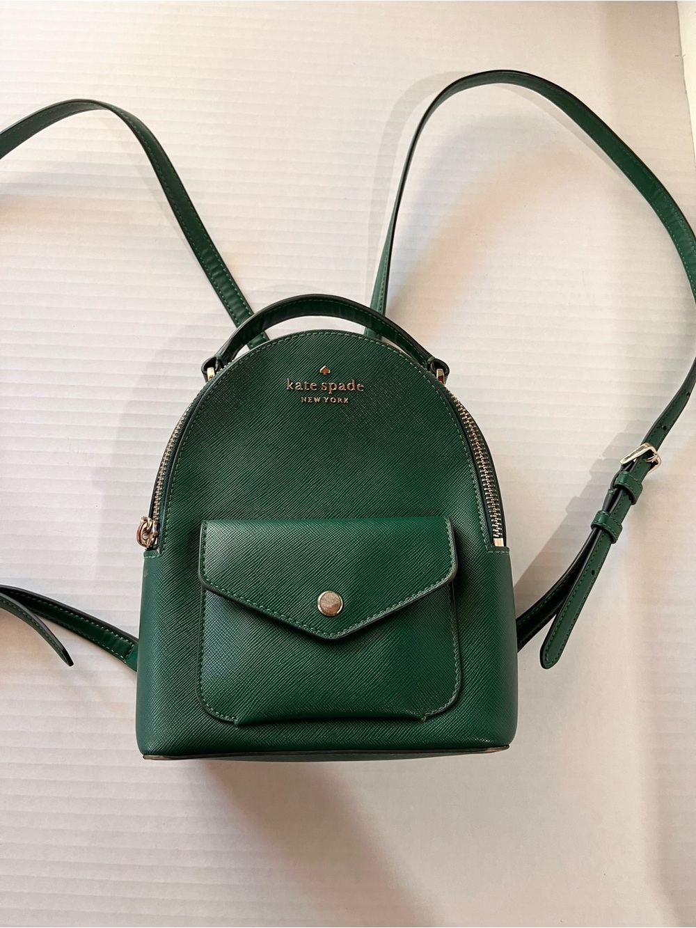 Kate Spade Small Backpack Green Leather Rehab